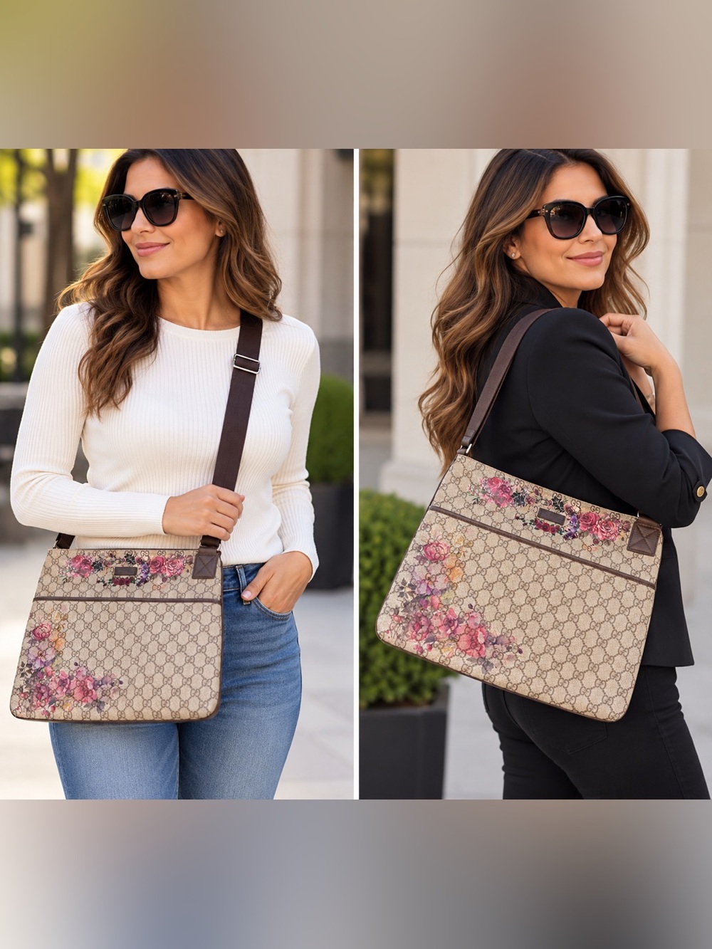Gucci Monogram Canvas Floral messenger Bag Custom made